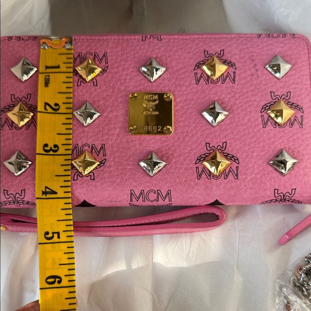 MCM Pink Wallet with Gold and Silver Studs - Picture 16 of 16